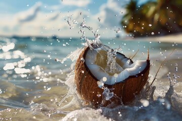 Coconut water  ,   cocktail  , non-alcoholic beverage  