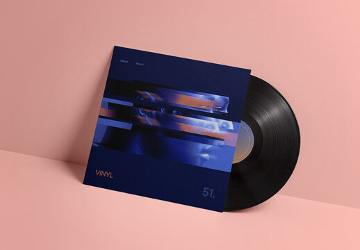 Minimal Vinyl Album Cover Mockup