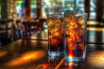 Iced tea, non-alcoholic beverage  
