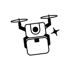 Drone Delivery icon with white background vector stock illustration
