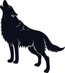 Flat design wolf vector icon howling, great for app logos, hiking clubs, and adventure-inspired branding.