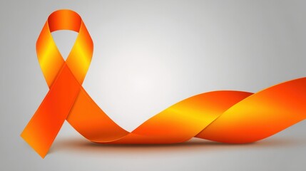 Bright Orange Awareness Ribbon Symbolizing Hope and Support