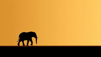 Majestic Elephant Walking Silhouetted Against Vibrant Sunrise Sky