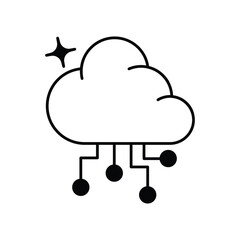 Cloud Computing icon with white background vector stock illustration