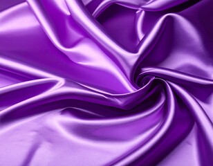 Obraz premium Rich purple satin fabric dramatically draped, showing deep folds and sheen