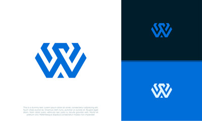 Initials W logo design. Initial Letter Logo. Innovative high tech logo template.