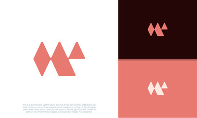 Initials W logo design. Initial Letter Logo. Innovative high tech logo template.