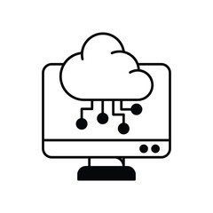 Edge Computing icon with white background vector stock illustration
