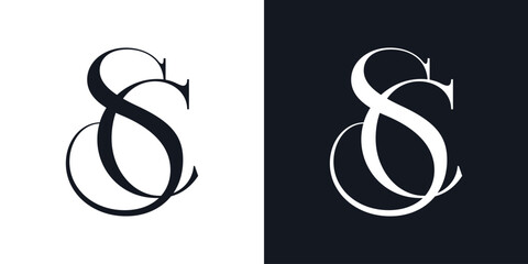 SC Letter Minimalist Logo Vector , Initial Logo Vector for Brand Company