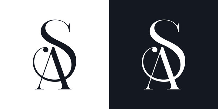 SA Letter Minimalist Logo Vector , Initial Logo Vector for Brand Company
