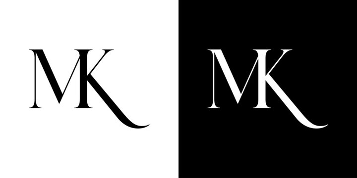 MK Letter Monogram Logo Design Vector , Initial Logo for Brand Company