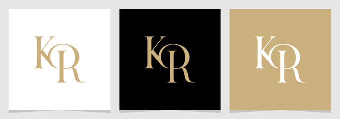 KR Letter Monogram Logo Design Vector , Initial Logo for Brand Company