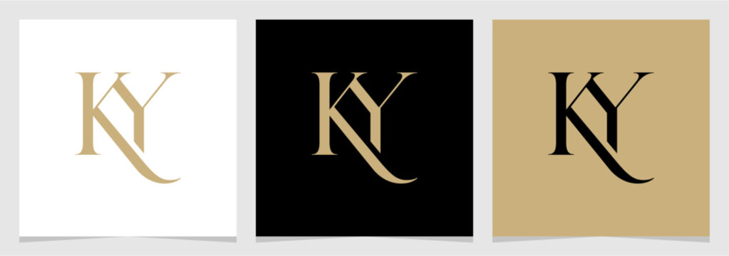 KY Letter Monogram Logo Design Vector , Initial Logo for Brand Company