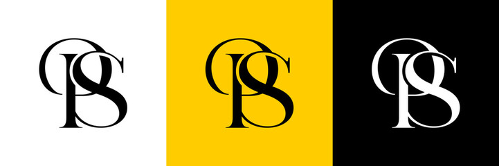 PS Letter Abstract Logo Design Vector , Initial Logo for Brand Company , Vector Illustration