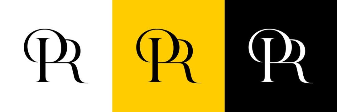 PR Letter Abstract Logo Design Vector , Initial Logo for Brand Company , Vector Illustration