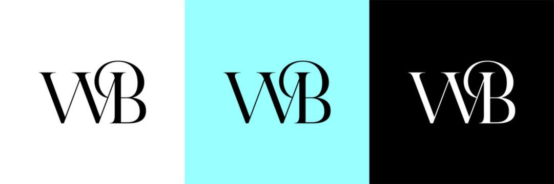 WB Initial Minimalist Logo , Initial Letter Logo for Brand Company