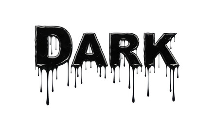 Dark Dripping Text Graphic With Transparent Background For Creative Projects And Design Elements