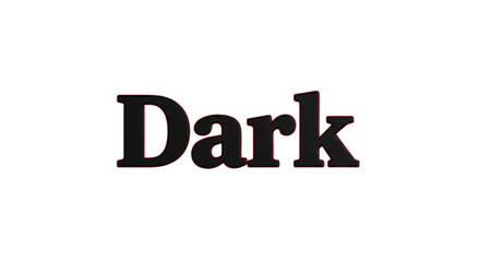 Dark Themed Typography Design with a Subtle Red Outline and Three Dimensional Effect on a Black Canvas