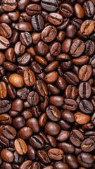 Obraz premium Close-up view of many coffee beans (1)
