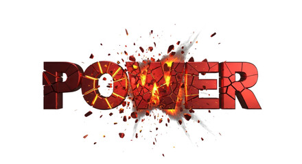 Explosive Fiery Power Text Effect With Transparent Background And Name Written