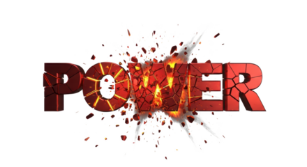 Explosive Fiery Power Text Effect With Transparent Background And Name Written