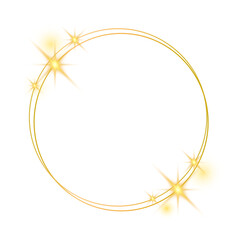 Elegant Golden Oval Frame with Sparkling Star Accents for Celebratory Designs and Festive Themed Decorations