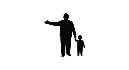 A father and child walking hand in hand a comforting silhouette