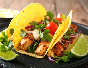 Grilled chicken tacos with lime