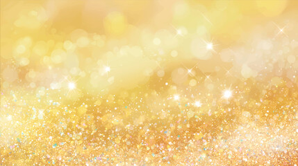 A shimmering golden background with sparkling bokeh effects, ideal for festive or celebratory themes