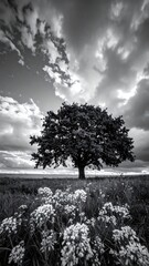 Dramatic monochrome landscape