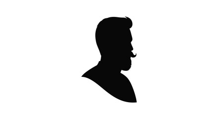 A striking profile view of a man with facial hair silhouette