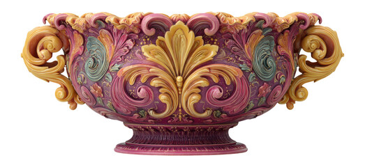 Fototapeta premium Elegant Ornate Bowl with Colorful Floral Patterns and Intricate Details