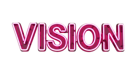 Vision Neon Signage Transparent Background Text Illustration
