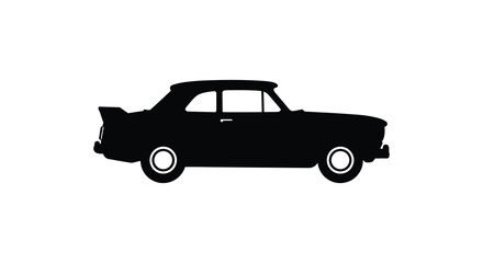 Classic vintage automobile side view a striking black shape silhouette