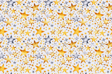 Seamless pattern of sparkling stars, perfect for children's design, fabrics, packaging and holidays