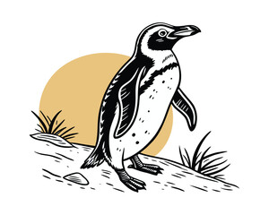 “Adorable Penguins Living Peacefully in Frozen Polar World”