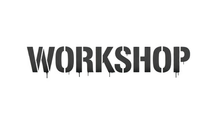 Creative Typography Design for a Workshop Event with Dripping Effect and Transparent Background