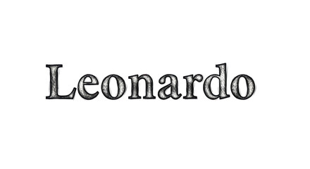 Leonardo Name Text Written On Transparent Background With Grunge Effect Digital Art