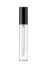 Clear lip gloss tube with black cap