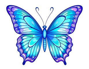 Vibrant blue butterfly illustration