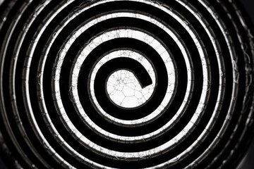 Metal Spiral and Bubbles Abstract