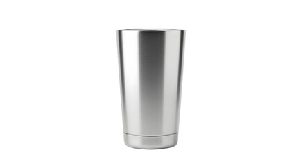 Sleek stainless steel tumbler cup shown as a plain object for mockup, isolated on a clean white background with no logo or shadow