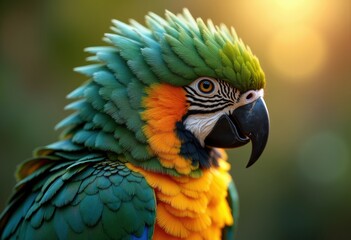 Fototapeta premium Close-Up Captivating Colorful Parrot Feather Textures Perfect for Nature Close-Up Enthusiasts