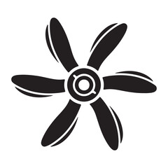 Obraz premium Flat Vector Six-Bladed Propeller Icon Appliance Design