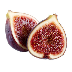 Juicy Figs with Water Droplets and Fresh Leaves