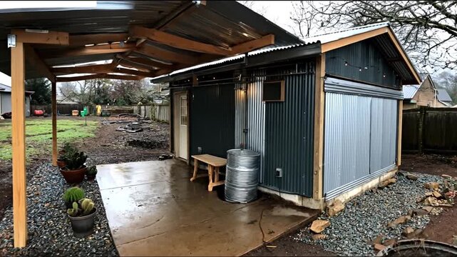 Modern backyard studio exterior