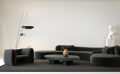 Luxury home living room, 3d render