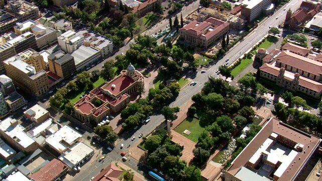 Aerial view captures the cityscape of bloemfontein, south africa