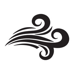 Fototapeta premium Stylized Black Wind Swirls Vector Design on White Background