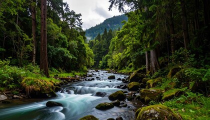 Lush mountain stream